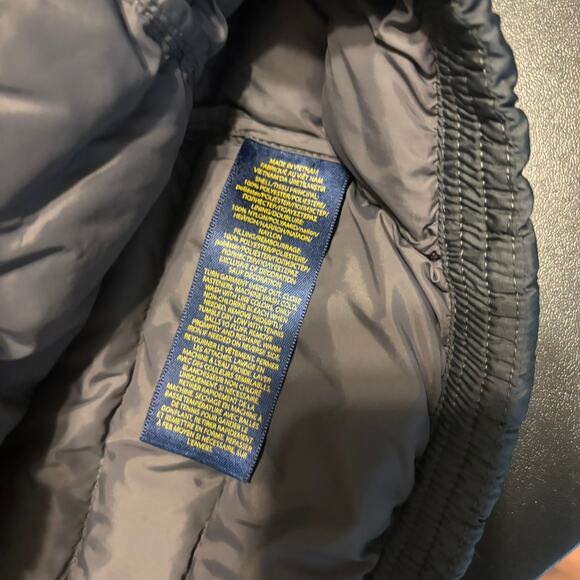 Polo Ralph Lauren Kids Size M 10-12 Puffer Jacket Gray Quilted Lightweight FLAW - Picture 9 of 9